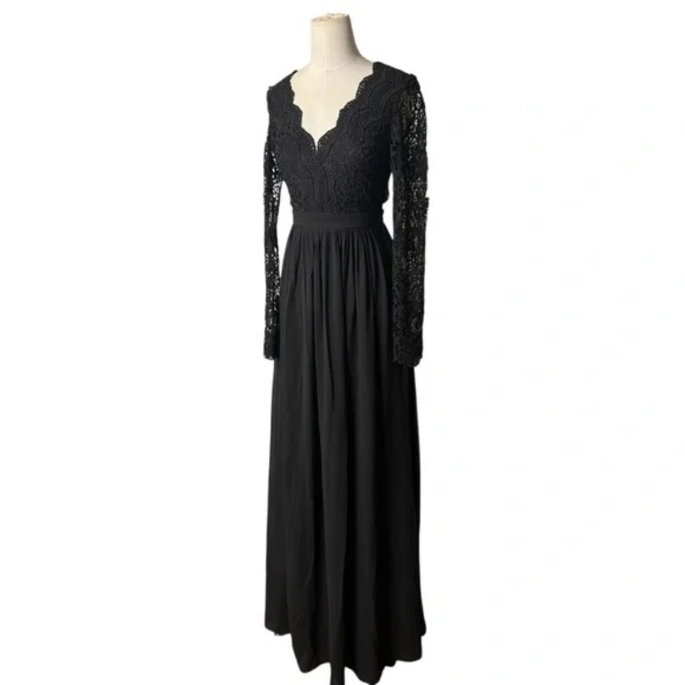 LULULS - Awaken My Love Black Long Sleeve Lace Maxi Dress - Picture 3 of 10
